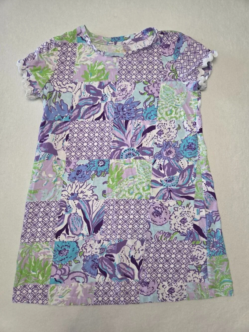 Lilly Pulitzer Girls Mini Cody Dress Multi Juicy Story Patchwork size M 6/7